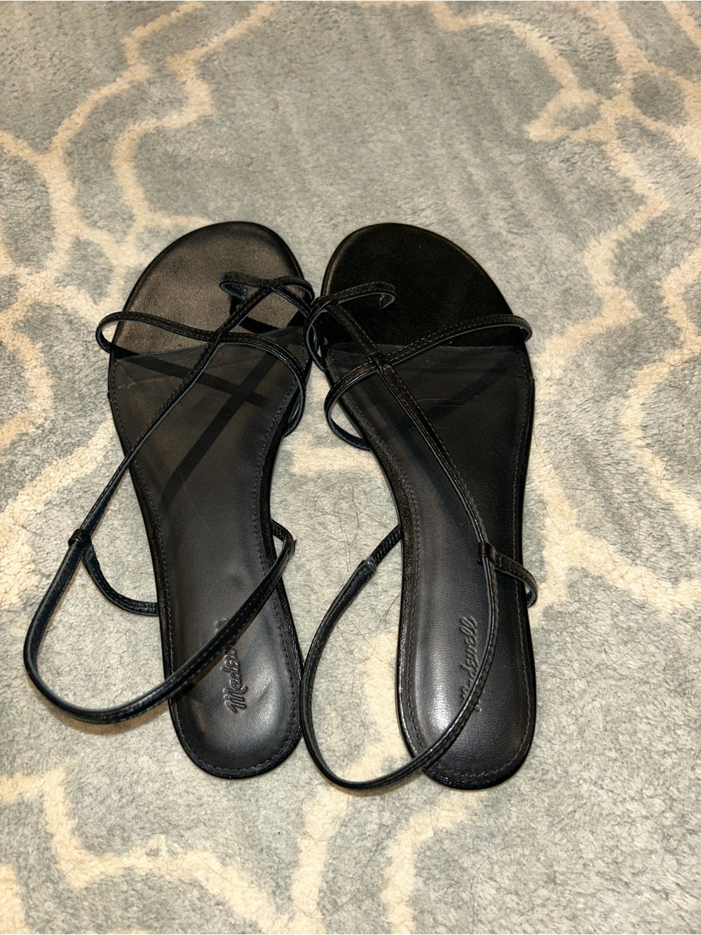 Madewell Black Leather Iggy Sandals